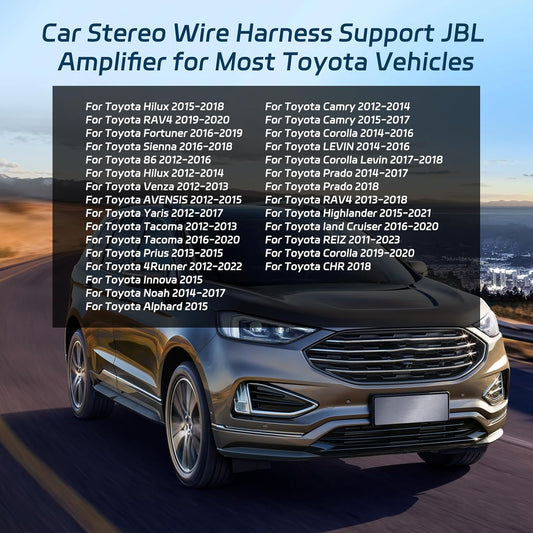 EKAT 16 PIN Car Radio Stereo Wiring Harnesses for Toyota Corolla Camry RAV4 Prado Highlander Sienna - Aftermarket Cable Wire Adapter with CANBUS, Support JBL/Backup Camera/SWC