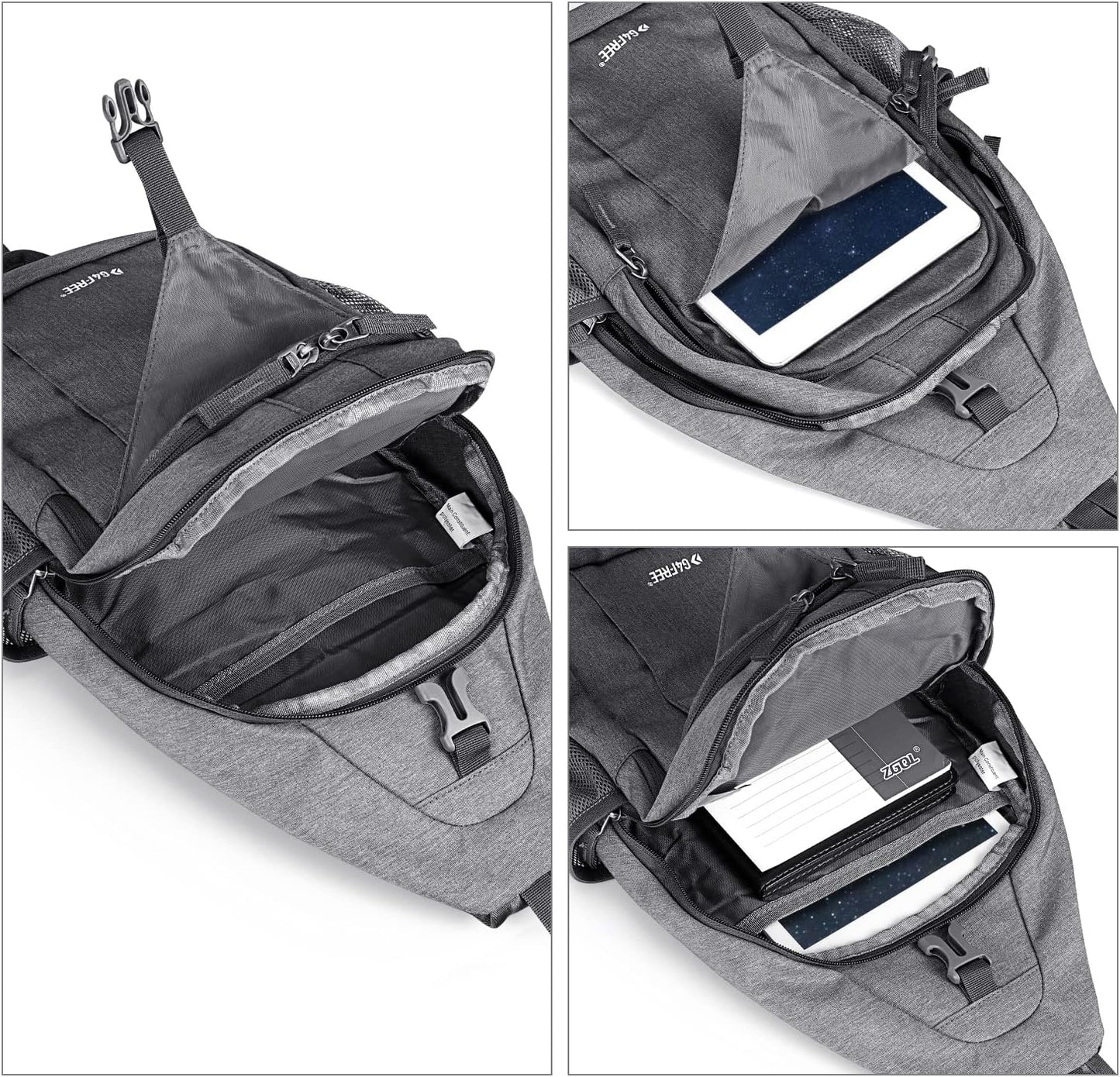 G4Free Sling Bag RFID Blocking Sling Backpack Crossbody Chest Bag Daypack for Hiking Travel