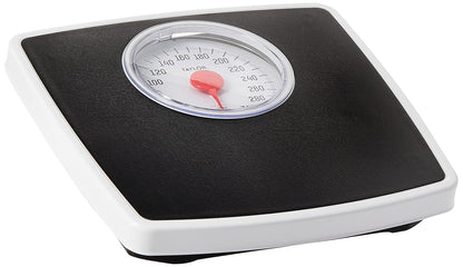 Taylor Battery Free Analog Scales for Body Weight, 330LB Capacity, Easy to Read Large 4.25-inch Dial, 10.3 x 10.6-inch Vinyl Mat Platform, Black