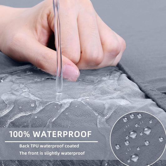 hyha Waterproof Couch Cushion Covers, Magic Sofa Covers Washable, Stretch Sofa Seat Cushion Slipcovers, Waterproof Couch Slipcovers for Dogs Pets, Furniture Protector (3 Pieces, Grey)