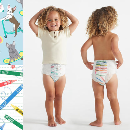 The Honest Company Clean Conscious Training Pants for Sensitive Skin | Hypoallergenic, Fragrance Free | Let's Color + See Me Rollin' | Size 4T/5T (38+ lbs), 48 Count