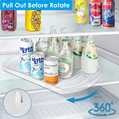FIRJOY Lazy Susan Turntable for Refrigerator, Square Turntable Organizer for Fridge Cabinet, Pantry, Countertop (15.3" x 11.1" Rectangle 1 Pack - Clear)