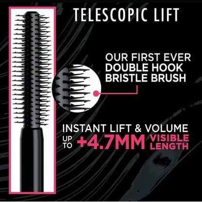 L'Oreal Paris Telescopic Lift Waterproof Liquids Mascara, Black, 0.33 fl oz