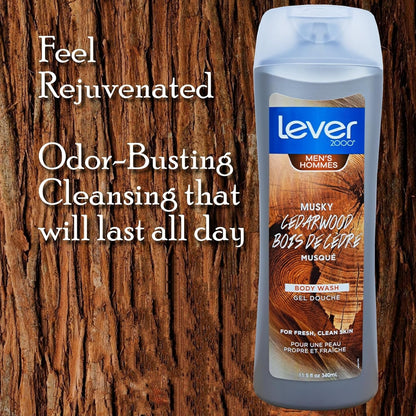 Lever 2000 Musky Cedarwood Body Wash for Men - 11.5 oz (340ml) - Fresh and Clean Skin with Bold Spices (2)