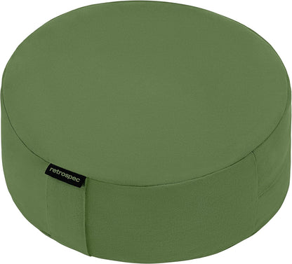 Retrospec Sedona Zafu Meditation Cushion Filled w/Buckwheat Hulls - Yoga Pillow for Meditation Practices - Machine Washable 100% Cotton Cover & Durable Carry Handle, Round