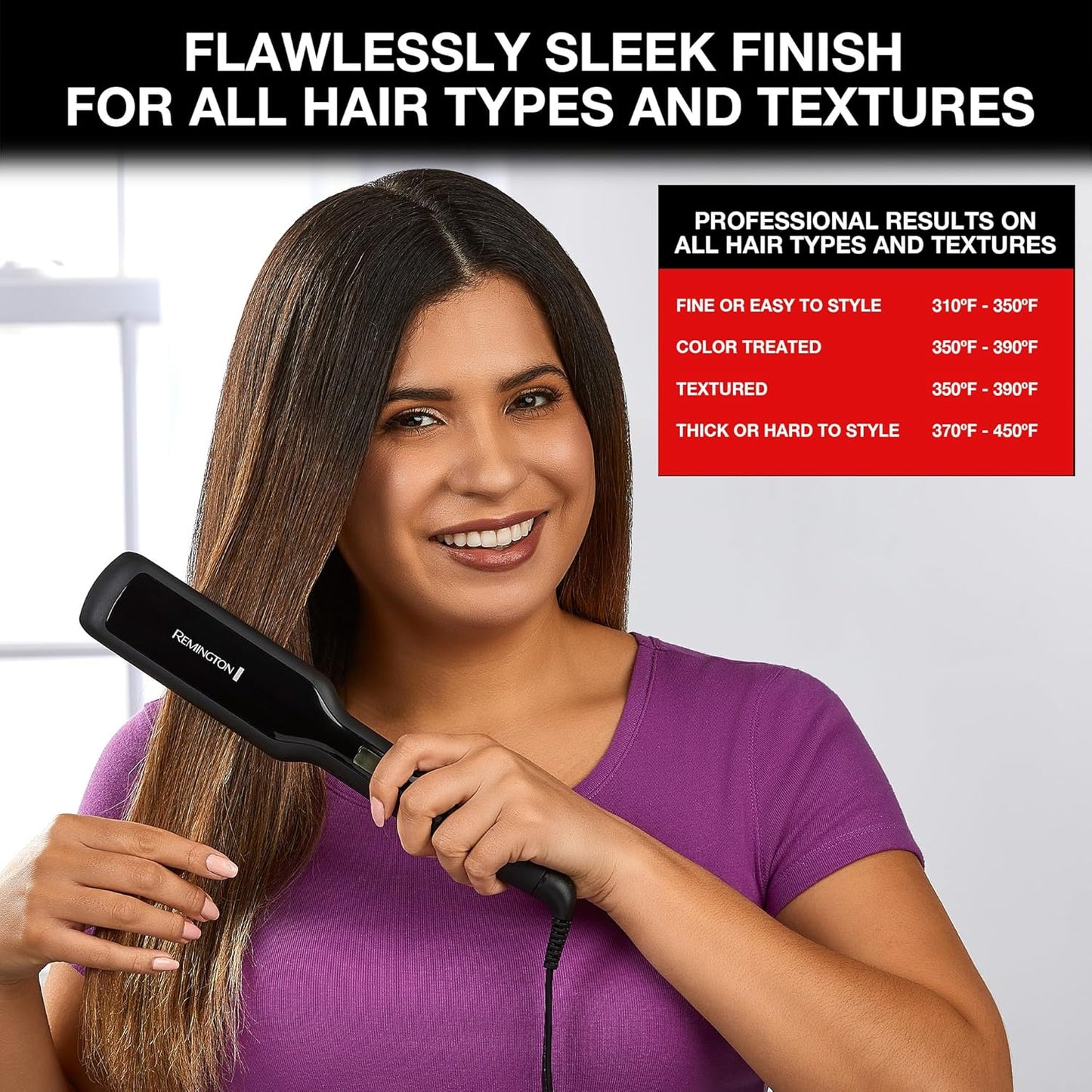 Remington 1 3/4" Flat Iron, Hair Straightener with Anti-Static Technology, 30-Second Heat Up & 60 Minute Auto Shut-off, 30% Longer Ceramic Floating Plates, Titanium + Ceramic Coating