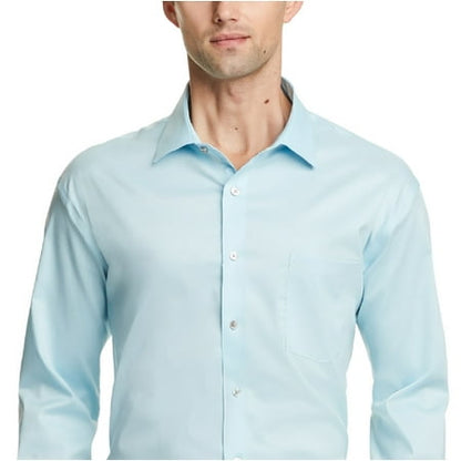 Van Heusen Men's Regular Fit Ultraflex Dress Shirt Blue Size 34X35