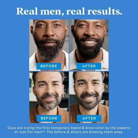 Just For Men 1-Day Beard & Brow Color Brush-In/Wash-Out, Light Brown