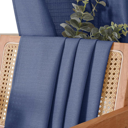 Chyhomenyc Bennet Blue Curtains 84 Inches Long 2 Panels, Faux Linen Textured Semi Sheer Light Filtering Soft Airy Privacy Farmhouse Curtain Drapes for Living Room Bedroom, 40" Wx84 L