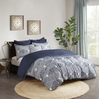 INK+IVY Ellipse 3pc Cotton Jacquard Duvet Cover Set