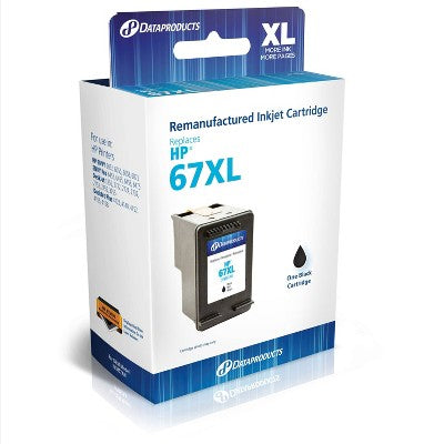 Remanufactured Black Standard Single Ink Cartridge - Compatible with HP 67XL Ink Series (3YM56AN) - Dataproducts