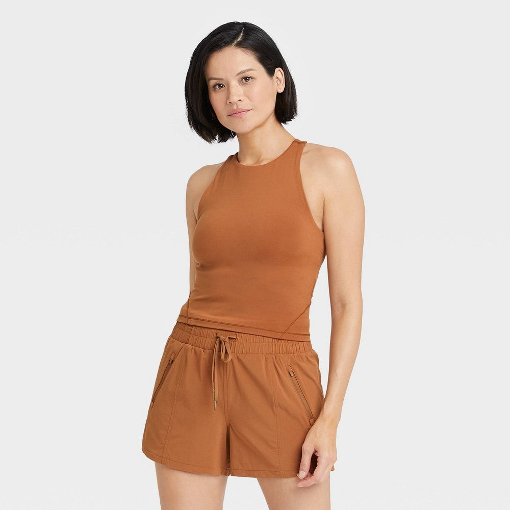 Women's Crop Tank Top - All in Motion Chestnut XS