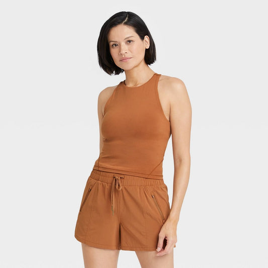 Women's Crop Tank Top - All in Motion Chestnut XS