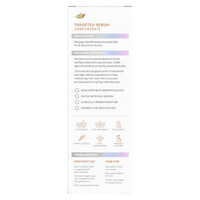 Dove Targeted Serum Multipurpose with Niacinamide and Collagen Peptides, 3.2 oz
