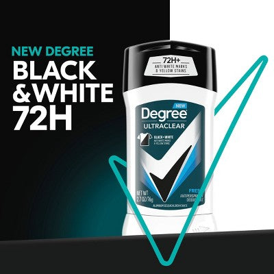 Degree Men Ultraclear Black + White Fresh 72-Hour Antiperspirant & Deodorant - 2.7oz