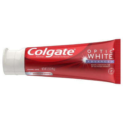 Colgate Optic White Advanced Whitening Toothpaste with 2% Hydrogen Peroxide - Sparkling White - 3.2oz