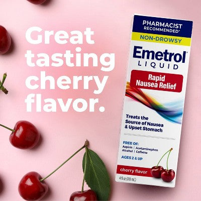 Emetrol Liquid Non-Drowsy Nausea Relief - Cherry Flavor - 4fl oz