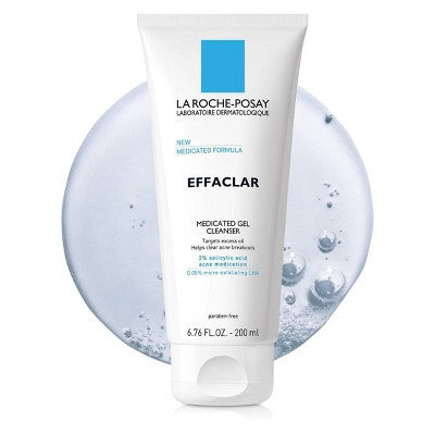 La Roche Posay Effaclar Medicated Gel Salicylic Acid Face Cleanser for Acne Prone Skin - 6.76 fl oz