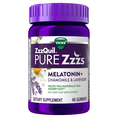 Pure Zzzs Chamomile & Lavender Melatonin Gummies - Wildberry Vanilla - 48ct