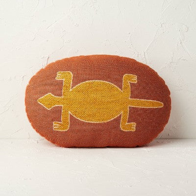 Oval Jungalow Lizard Decorative Throw Pillow Burnt Orange - Opalhouse™ designed with Jungalow™: Indoor Jacquard Accent Pillow