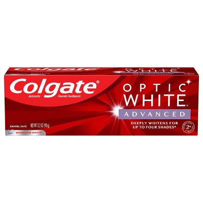 Colgate Optic White Advanced Whitening Toothpaste with 2% Hydrogen Peroxide - Sparkling White - 3.2oz