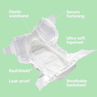 Parasol Clear+Dry Natural Disposable Diapers - Size 2 - 80ct