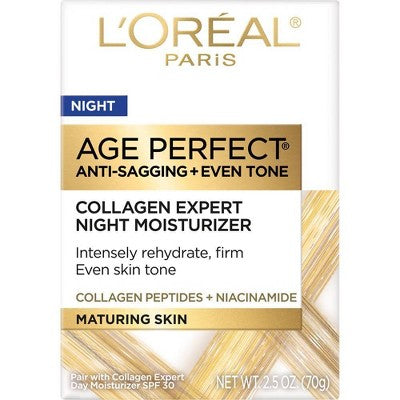 L'Oreal Paris Age Perfect Collagen Expert Night Moisturizer for Face - 2.5oz