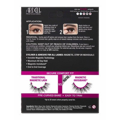 Ardell Magnetic Faux Mink No.818 False Eyelashes with MegaHold Liquid Liner Kit - 2pc
