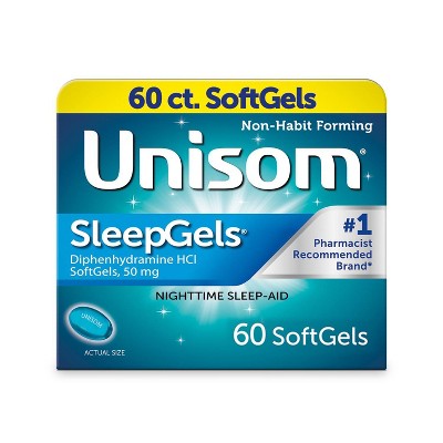 Unisom SleepGels Nighttime Sleep-Aid SoftGels - Diphenhydramine HCl - 60ct