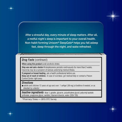 Unisom SleepGels Nighttime Sleep-Aid SoftGels - Diphenhydramine HCl - 60ct