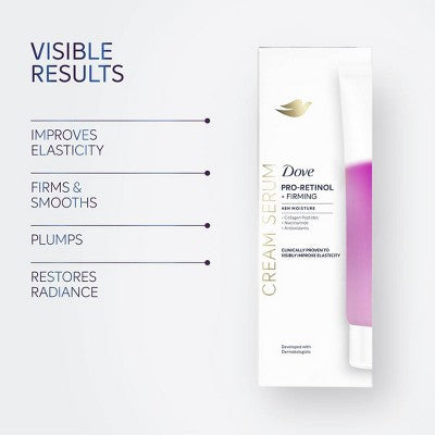 Dove Cream Serum Pro-Retinol and Firming with Collagen Peptides and Niacinamide Body Lotion - 8oz