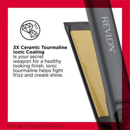 Revlon 1" Ceramic Flat Iron Hair Straightener, Black