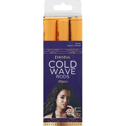 Donna Traditional Cold Wave Rods w/ Rubber Band, Orange/Orchid, 20 count