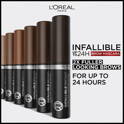 L'Oreal Paris Infallible Volumizing 24H Wear Brow Mascara, 5.0 Brunette, 0.13 fl oz