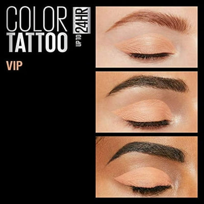 Maybelline Color Tattoo Up To 24HR Longwear Cream Eyeshadow Makeup, V.I.P, 0.14 oz