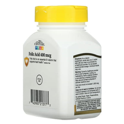 21st Century Folic Acid, 400 mcg, 250 Easy to Swallow Tablets