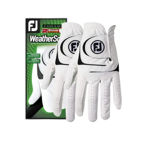 FootJoy Durable Mens Right Hand Golf Gloves, White 2 Pack