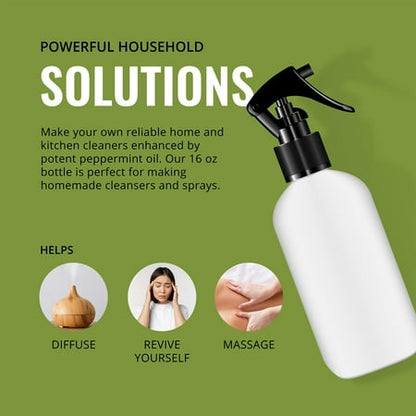 LAB BULKS ESSENTIAL OIL Lab Bulks Peppermint Essential Oil 16 oz Bottle, for Diffusers, Home Care, Candles, Cleaning, Spray 1 Pack