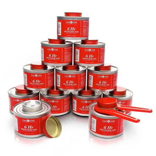 12-piece 6-Hr Cooking Fuel Wick Safe Chafing Fuel Lid Opener for Chafing Dish