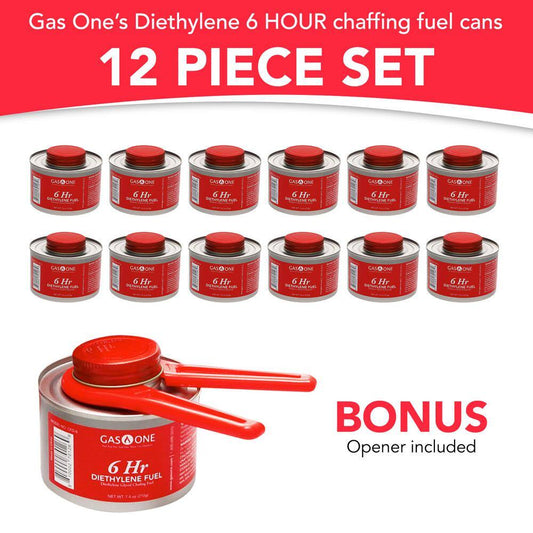 12-piece 6-Hr Cooking Fuel Wick Safe Chafing Fuel Lid Opener for Chafing Dish