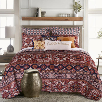 Madera Multi-Color Global Polyester Velvet Standard Sham