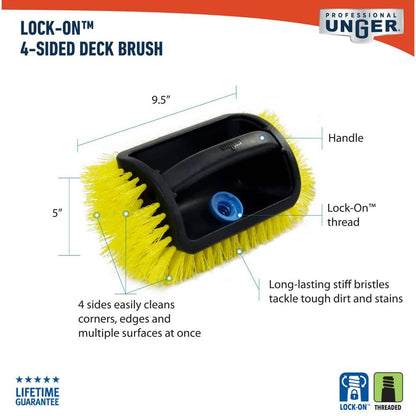Unger Lock-On 4-Sided Deck Scrub Brush