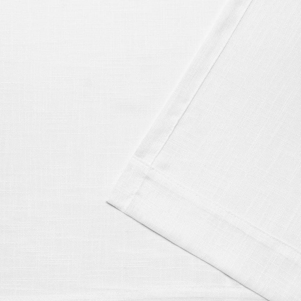 Bella Winter White Solid Sheer Hidden Tab / Rod Pocket Curtain, 54 in. W x 84 in. L (Set of 2)