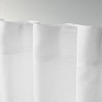 Bella Winter White Solid Sheer Hidden Tab / Rod Pocket Curtain, 54 in. W x 84 in. L (Set of 2)